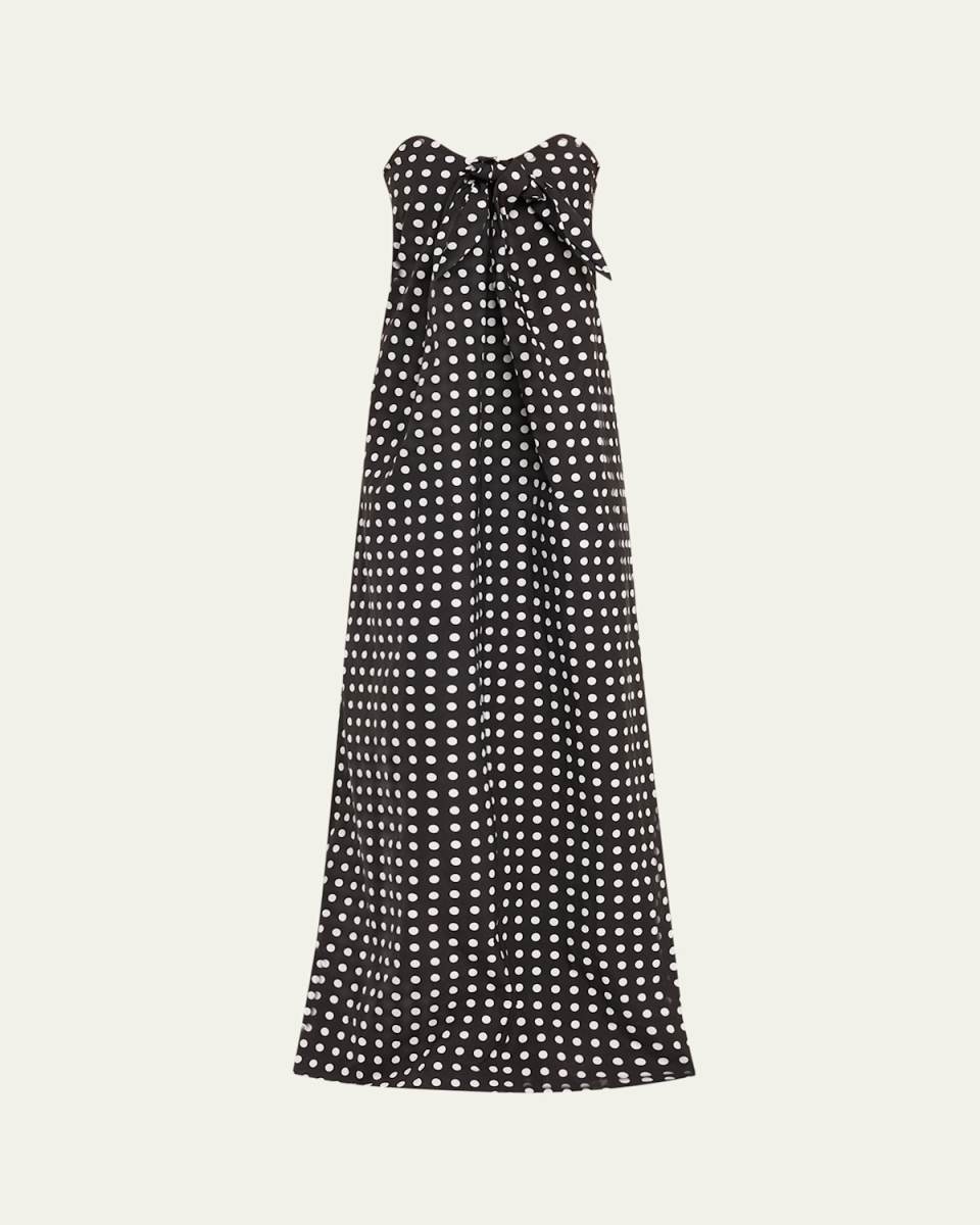 Kaia Tie-Front Strapless Column Gown